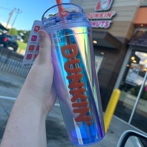 Brand New POPULAR 24oz Spring 2023 Iridescent Dunkin Donut Tumbler (orange)